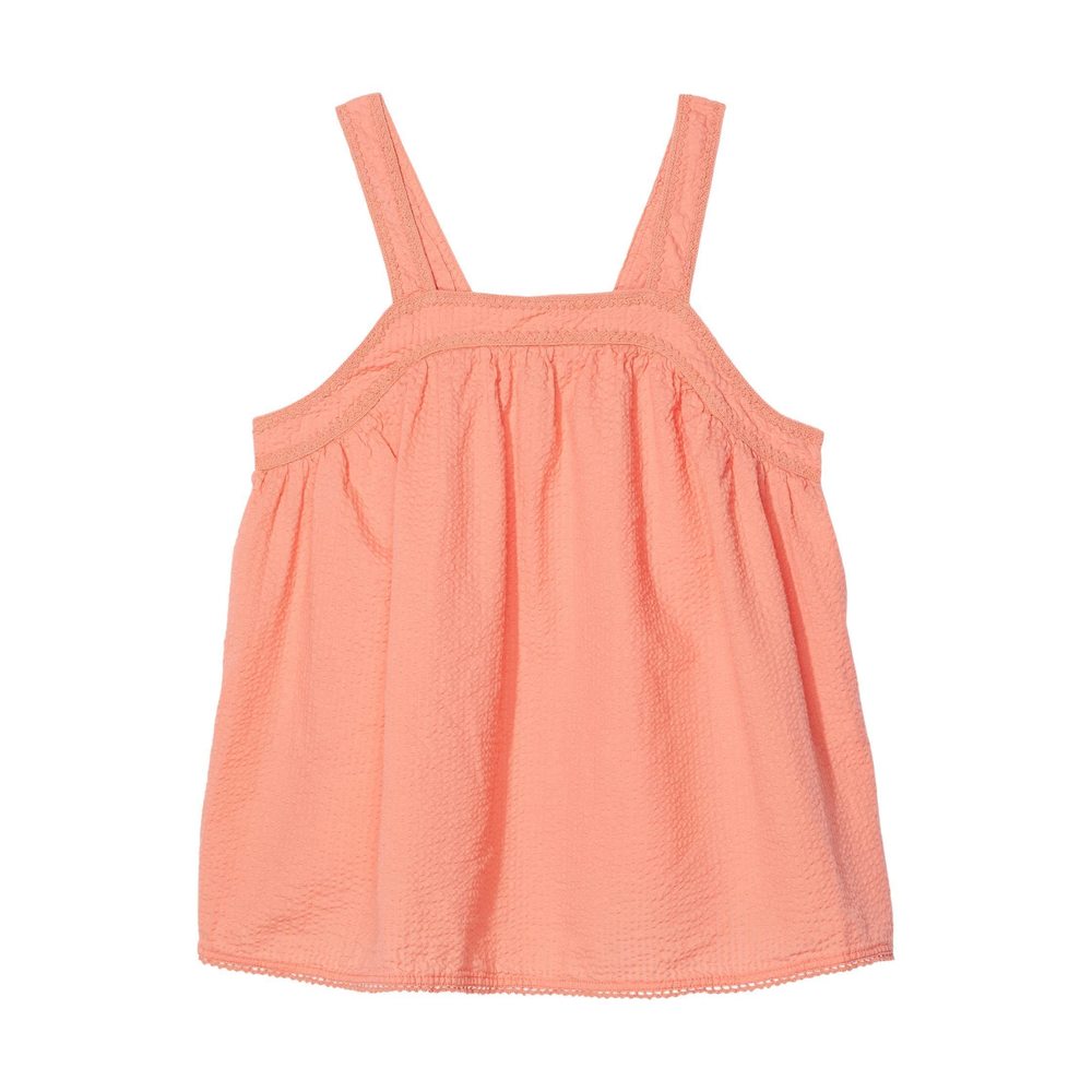 Peek Girls Palm Embroidered Trim Top Coral Size 8